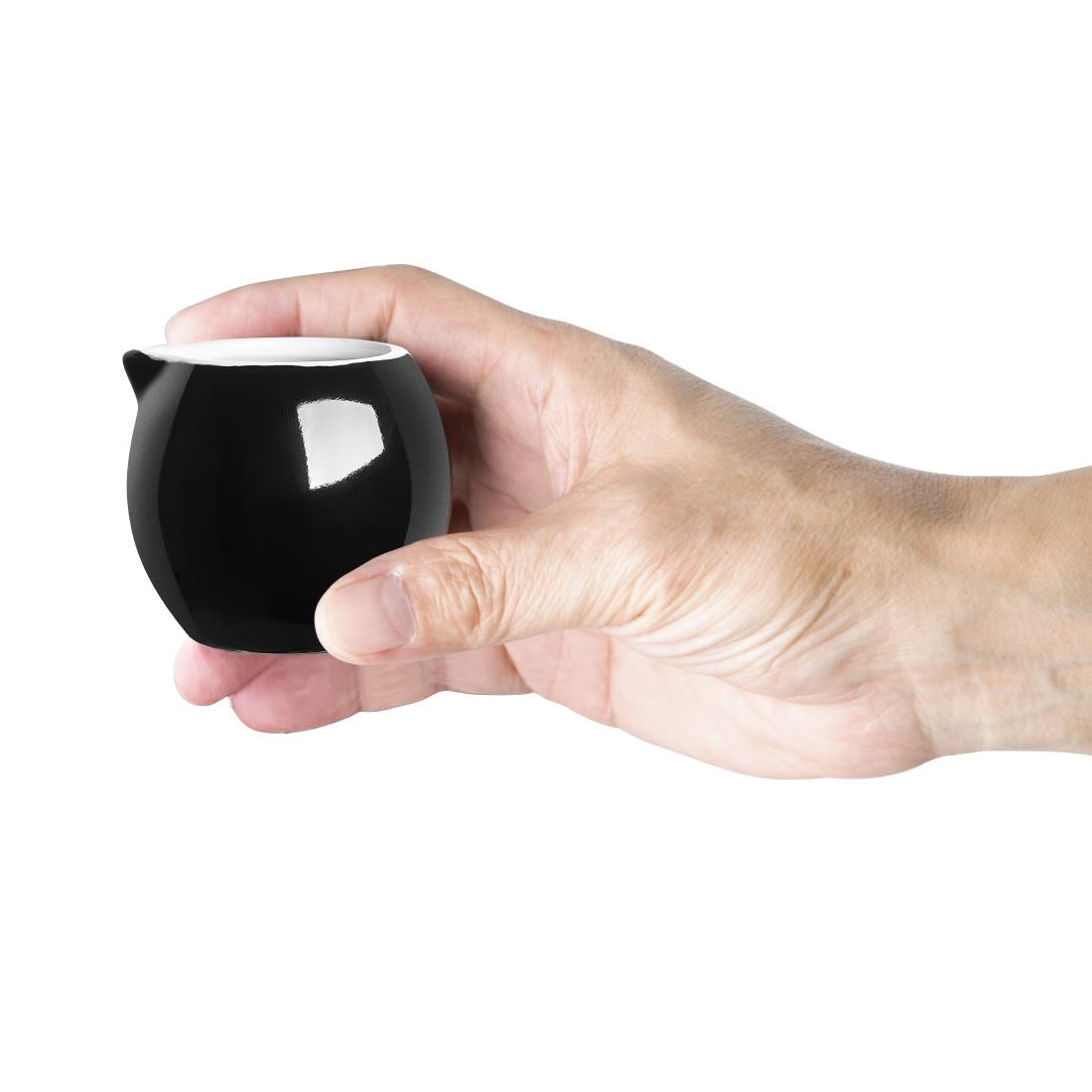 Olympia Cafe Milk Jug Black - 70ml 2.36fl oz (6 Pack)