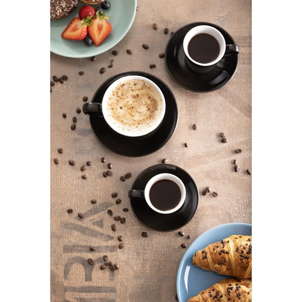 Olympia Cafe Cappuccino Cups Black 340ml (12 Pack)