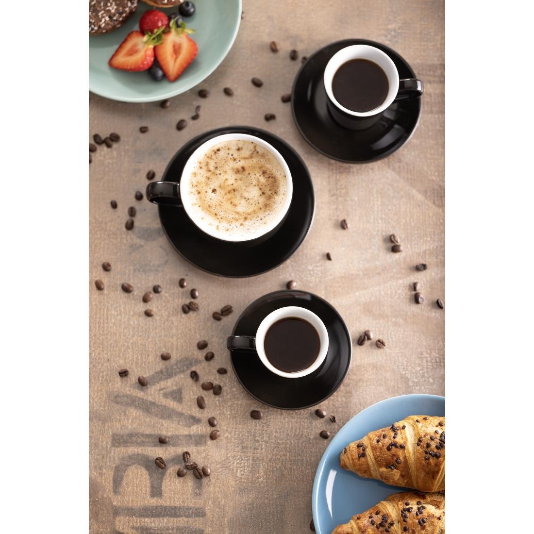Olympia Cafe Cappuccino Cups Black 340ml (12 Pack)