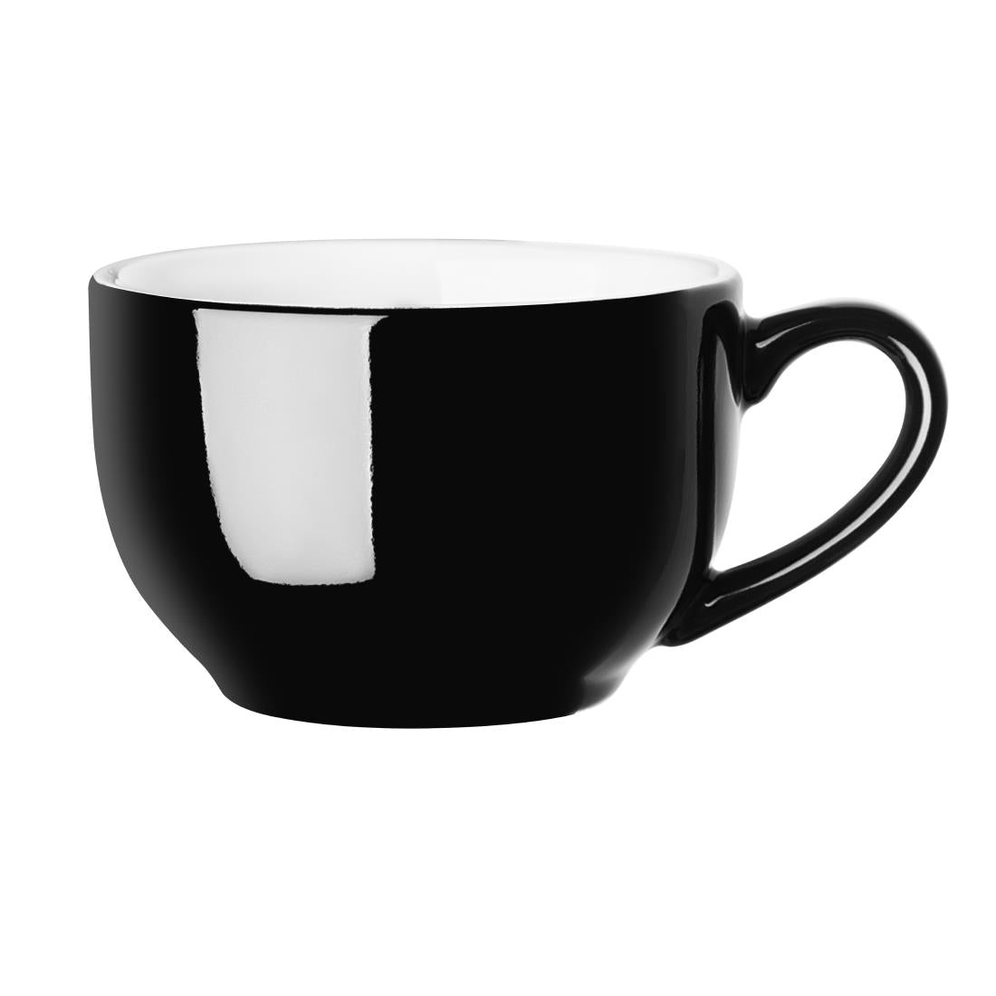 Olympia Cafe Cappuccino Cups Black 340ml (12 Pack)