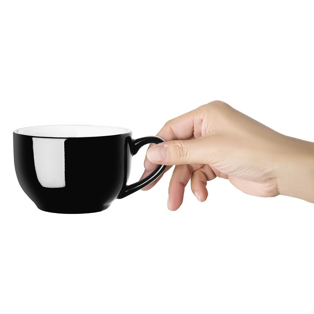 Olympia Cafe Cappuccino Cups Black 340ml (12 Pack)