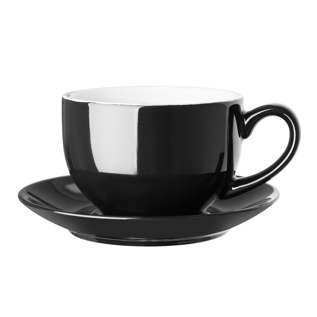 Olympia Cafe Cappuccino Cups Black 340ml (12 Pack)