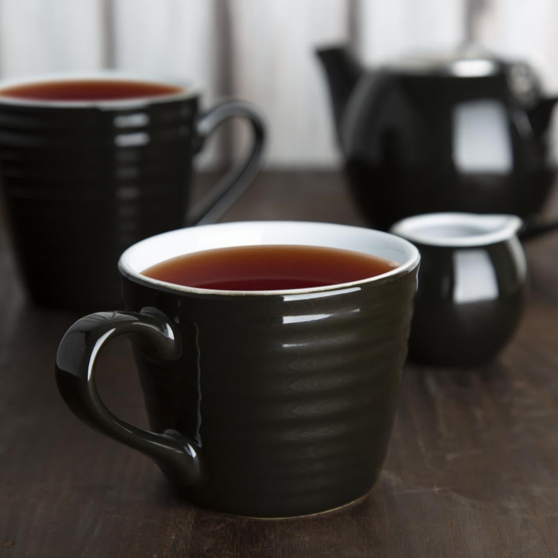 Olympia Cafe Aroma Mug Black - 230ml (6 pack)