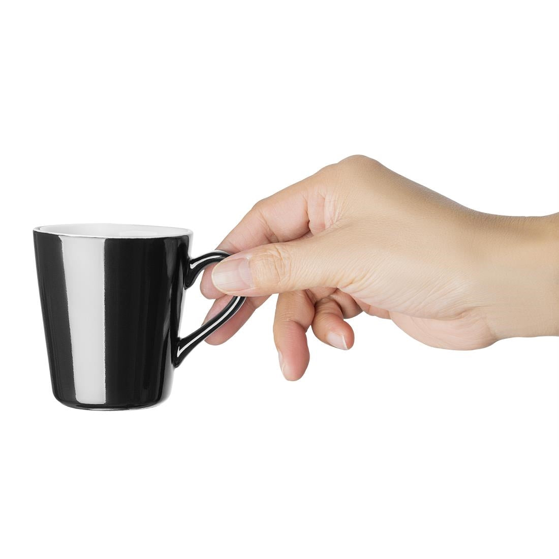 Olympia Cafe Flat White Cup Black - 170ml (12 Pack)