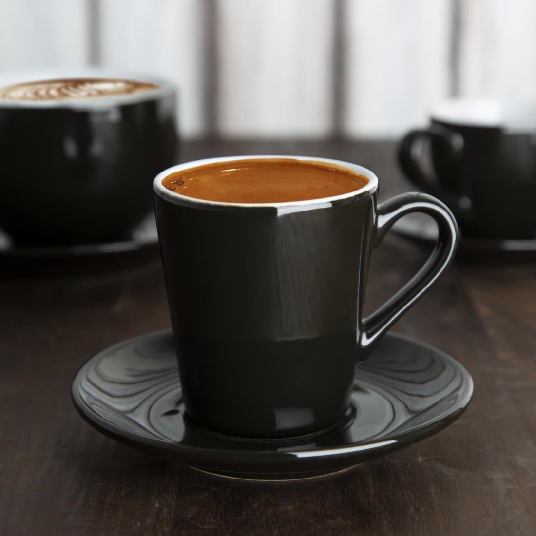 Olympia Cafe Flat White Cup Black - 170ml (12 Pack)