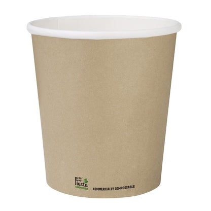 Fiesta Compostable Coffee Cups Single Wall 8oz (50 Pack)