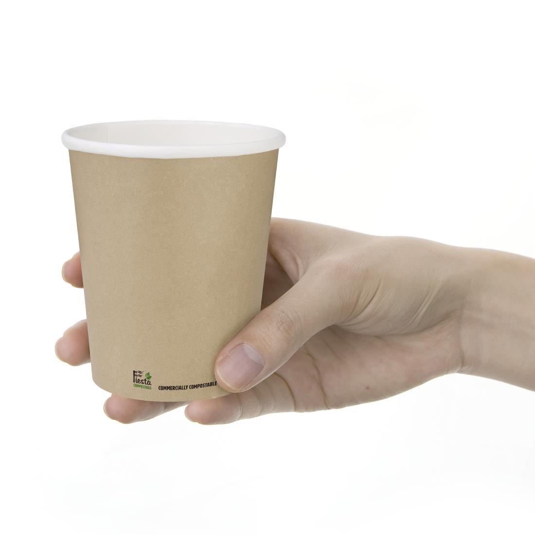 Fiesta Compostable Coffee Cups Single Wall 8oz (50 Pack)
