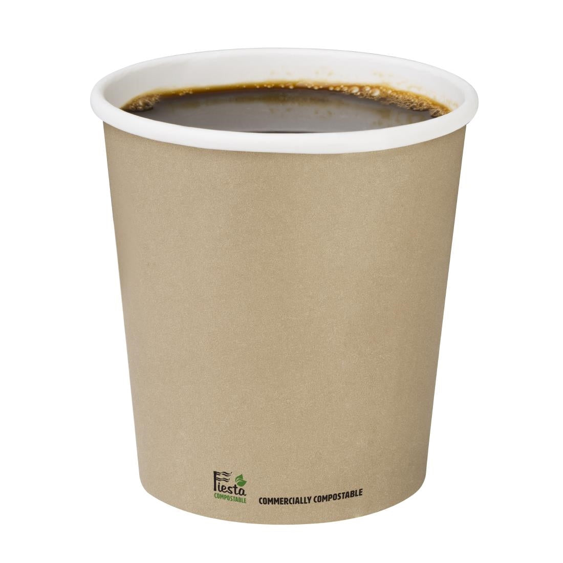 Fiesta Compostable Coffee Cups Single Wall 8oz (50 Pack)