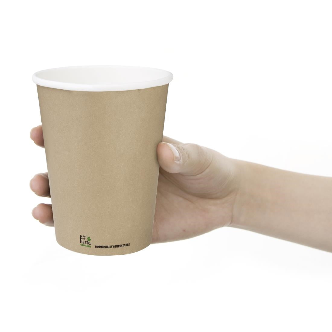 Fiesta Compostable Coffee Cups Single Wall 340ml / 12oz (1000 Pack)
