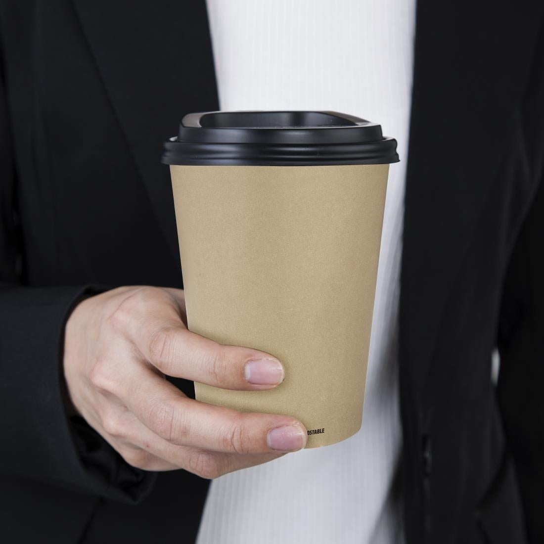 Fiesta Compostable Coffee Cups Single Wall 340ml / 12oz (1000 Pack)