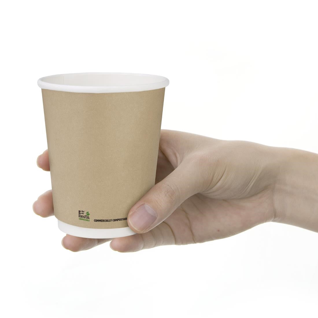 Fiesta Compostable Coffee Cups Double Wall 227ml / 8oz (500 Pack)