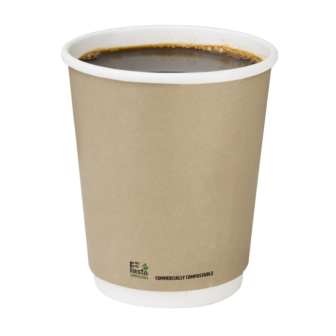 Fiesta Compostable Coffee Cups Double Wall 227ml / 8oz (25 Pack)
