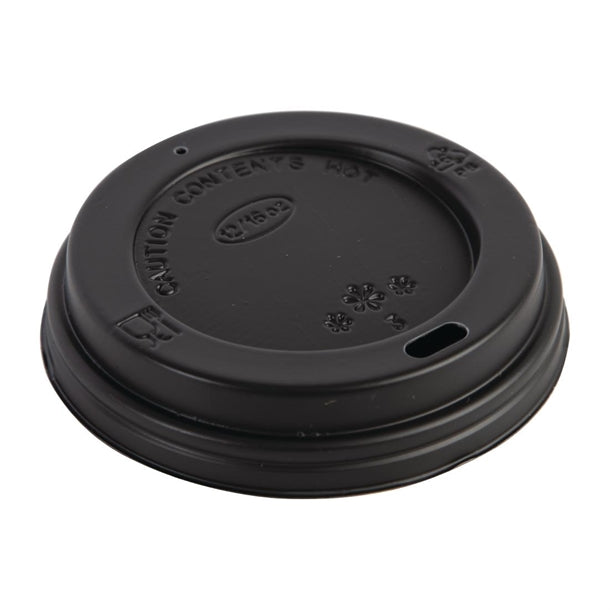 Fiesta Recyclable Coffee Cup Lids Black 340ml / 12oz and 455ml / 16oz (50 Pack)