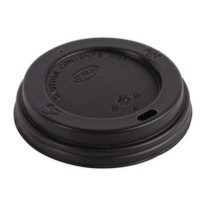 Fiesta Recyclable Coffee Cup Lids Black 340ml / 12oz and 455ml / 16oz (50 Pack)