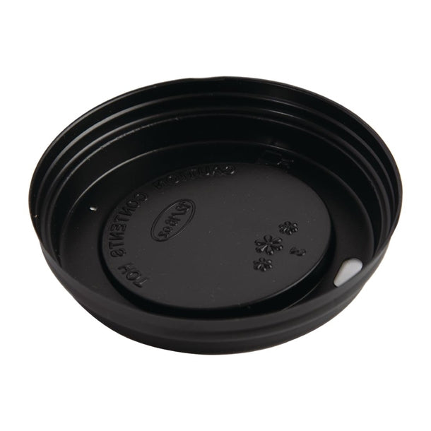 Fiesta Recyclable Coffee Cup Lids Black 340ml / 12oz and 455ml / 16oz (50 Pack)