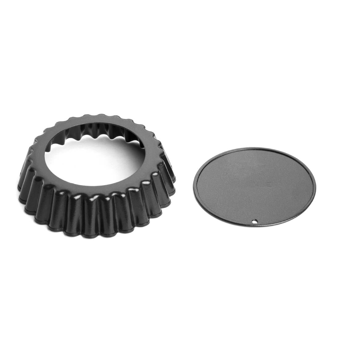 Vogue Non-Stick Mini Quiche Tin With Removable Base 80mm (3 pack)