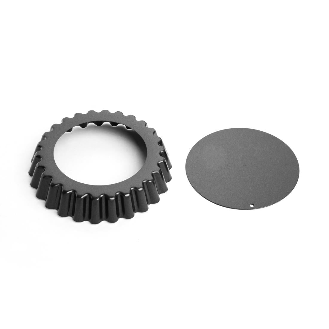 Vogue Non-Stick Mini Quiche Tin With Removable Base 100mm (3 pack)