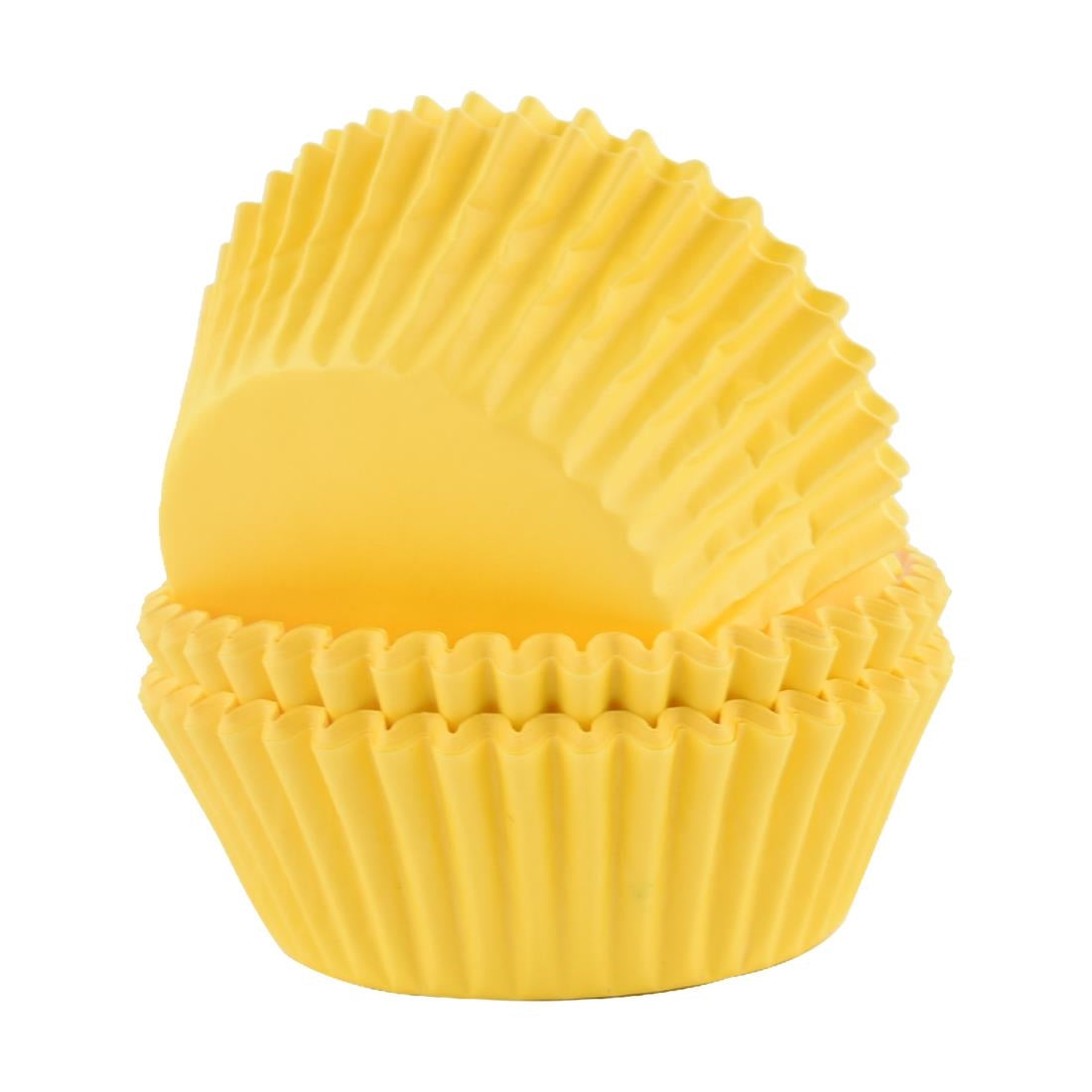 PME Block Colour Cupcake Cases Yellow (60 Pack)