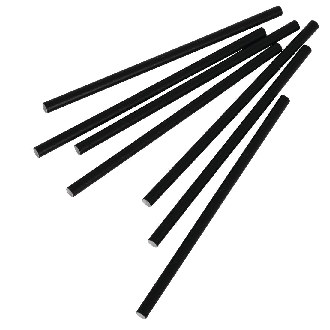 Fiesta Compostable Paper Cocktail Stirrer Straws Black (250 Pack)