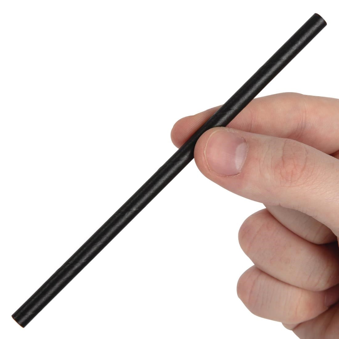 Fiesta Compostable Paper Cocktail Stirrer Straws Black (250 Pack)