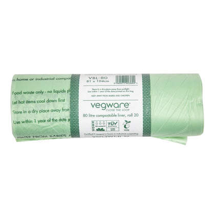 Vegware Compostable Bin Liners 80Ltr (240 Pack)