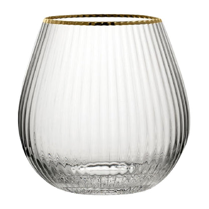 Utopia Hayworth Stemless Gin Gold Rim Glasses 650ml (6 pack)