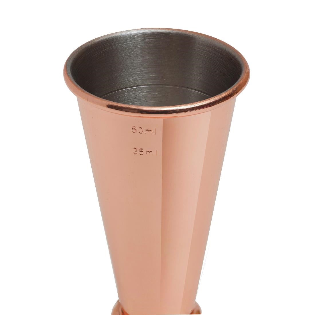 Beaumont Copper Plated Banded Jigger Measure 25ml/35ml/50ml