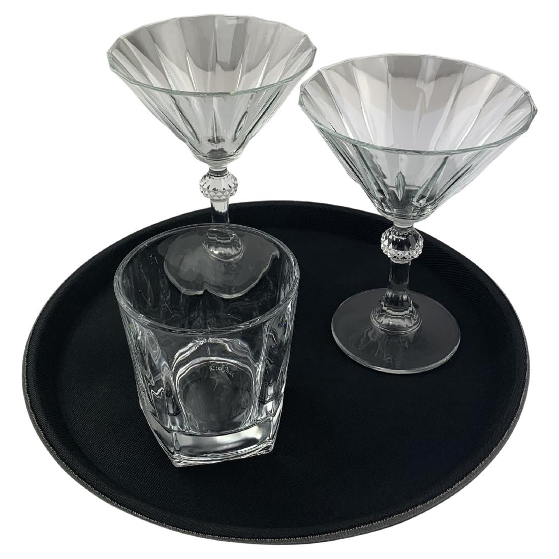 Beaumont Non-Slip Round Tray Black 280mm