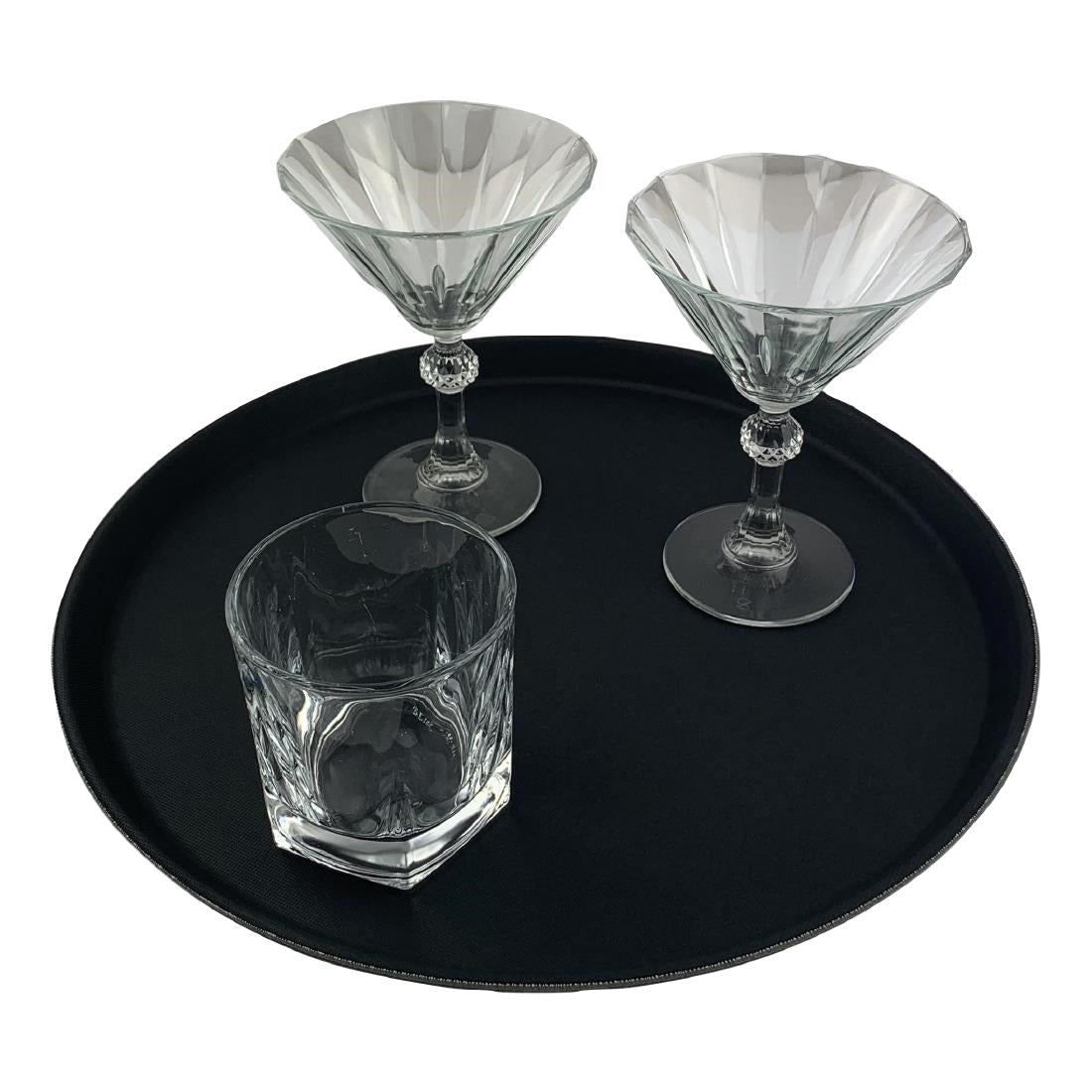 Beaumont Non-Slip Round Tray Black 355mm