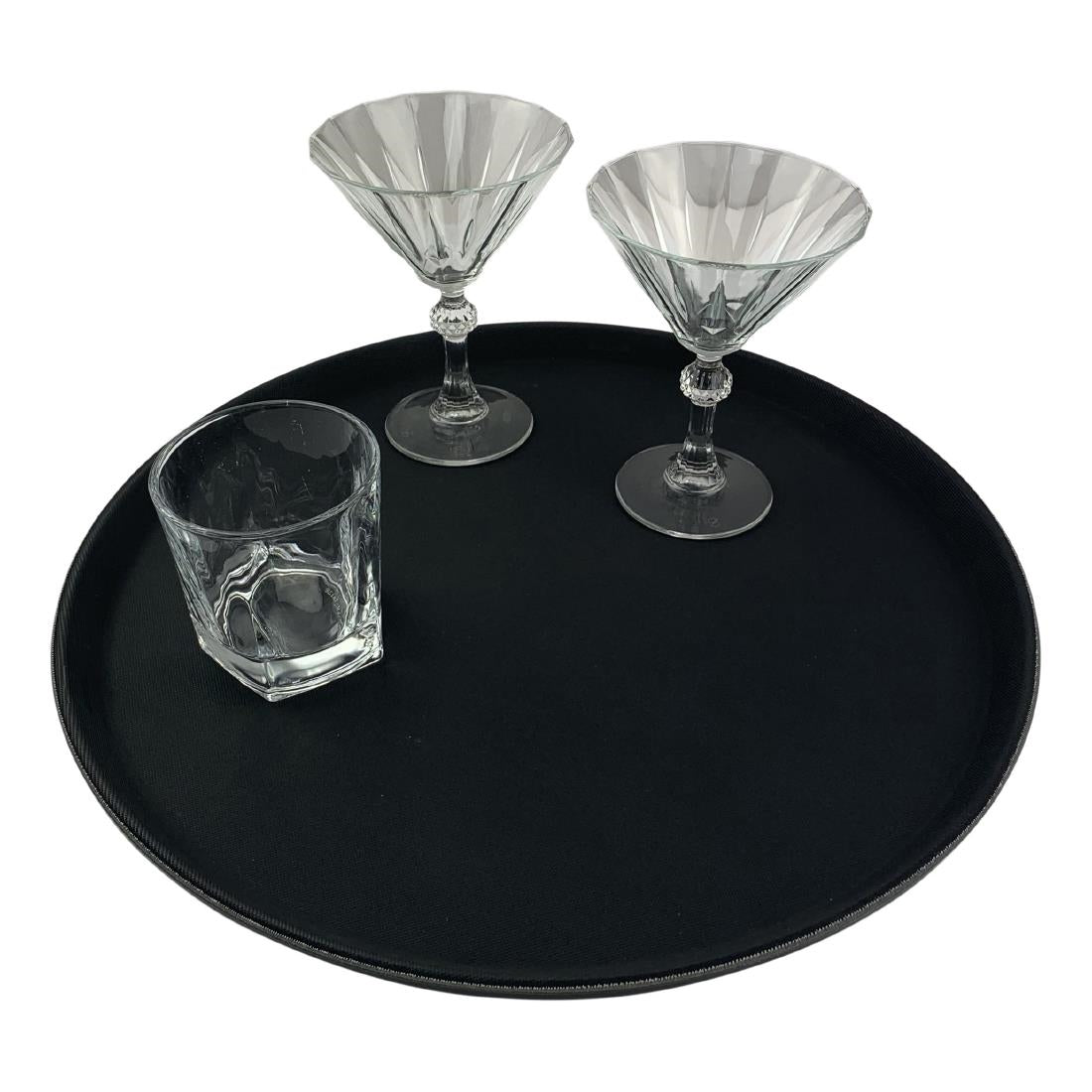 Beaumont Non-Slip Round Tray Black 406mm