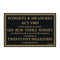 Beaumont Whisky Gin Vodka Rum Law Sign 170x110mm