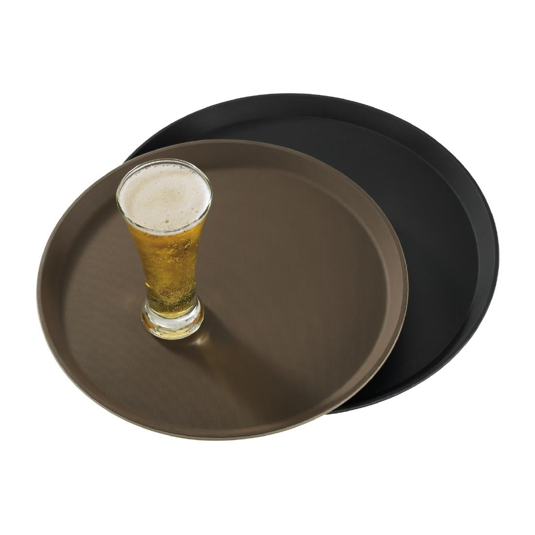 Cambro Treadlite Fibreglass Round Non-Slip Tray Black 405mm