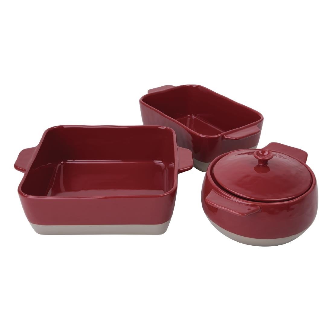 Olympia Red And Taupe Ceramic Roasting Dish 4.2Ltr
