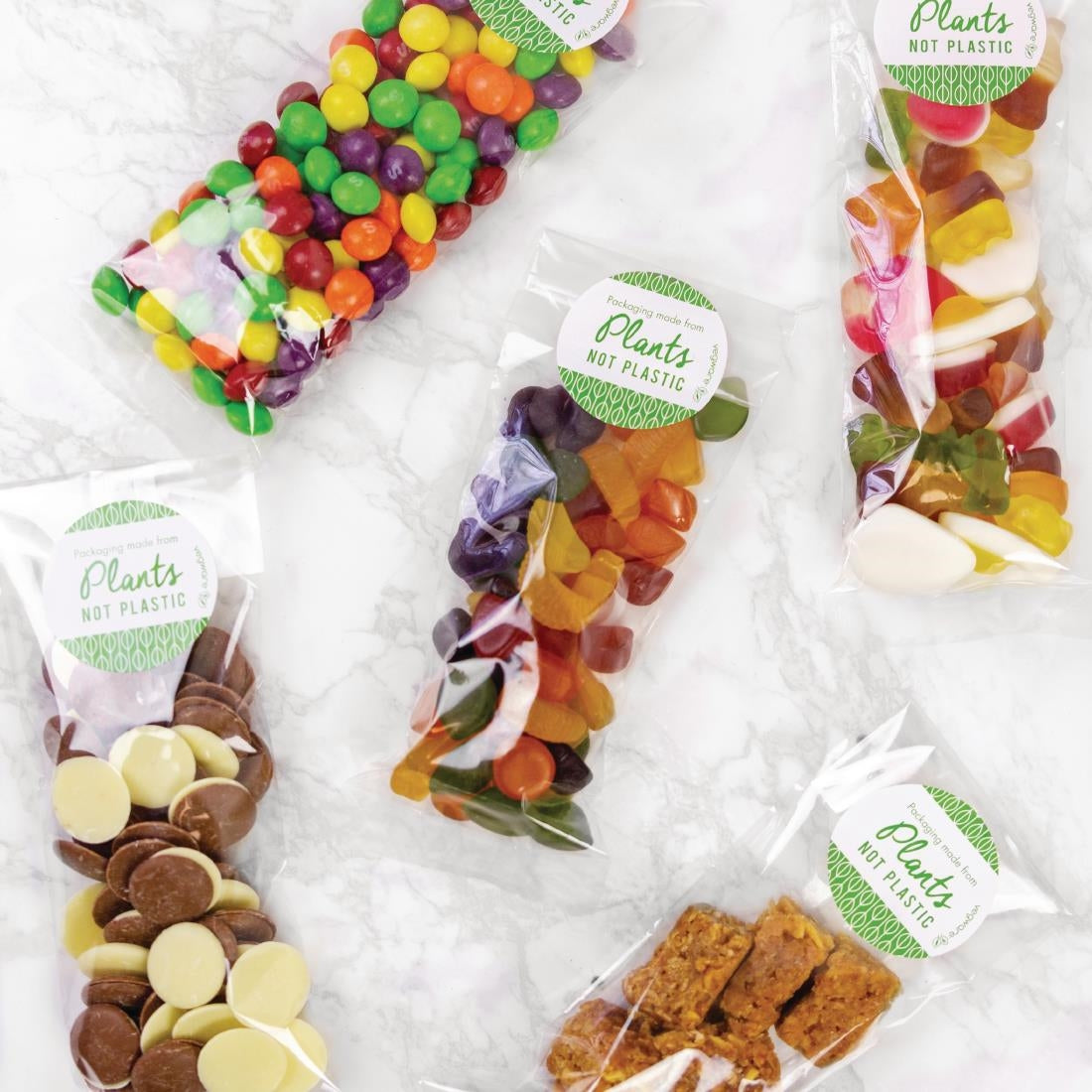 Vegware Compostable NatureFlex Bags Clear 70 x 210mm (1000 pack)