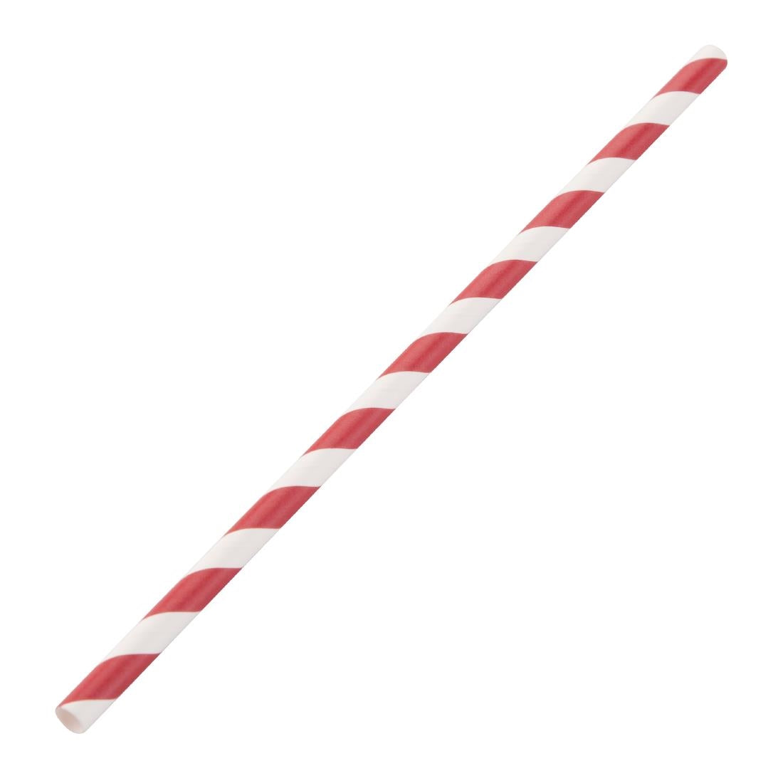 Fiesta Compostable Paper Straws Red Stripes (250 Pack)