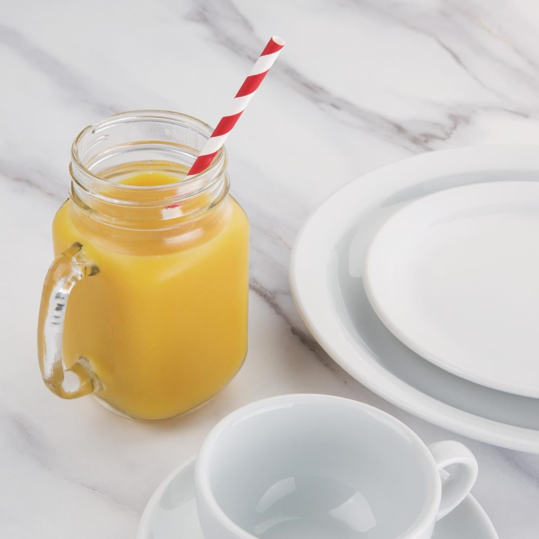 Fiesta Compostable Paper Straws Red Stripes (250 Pack)