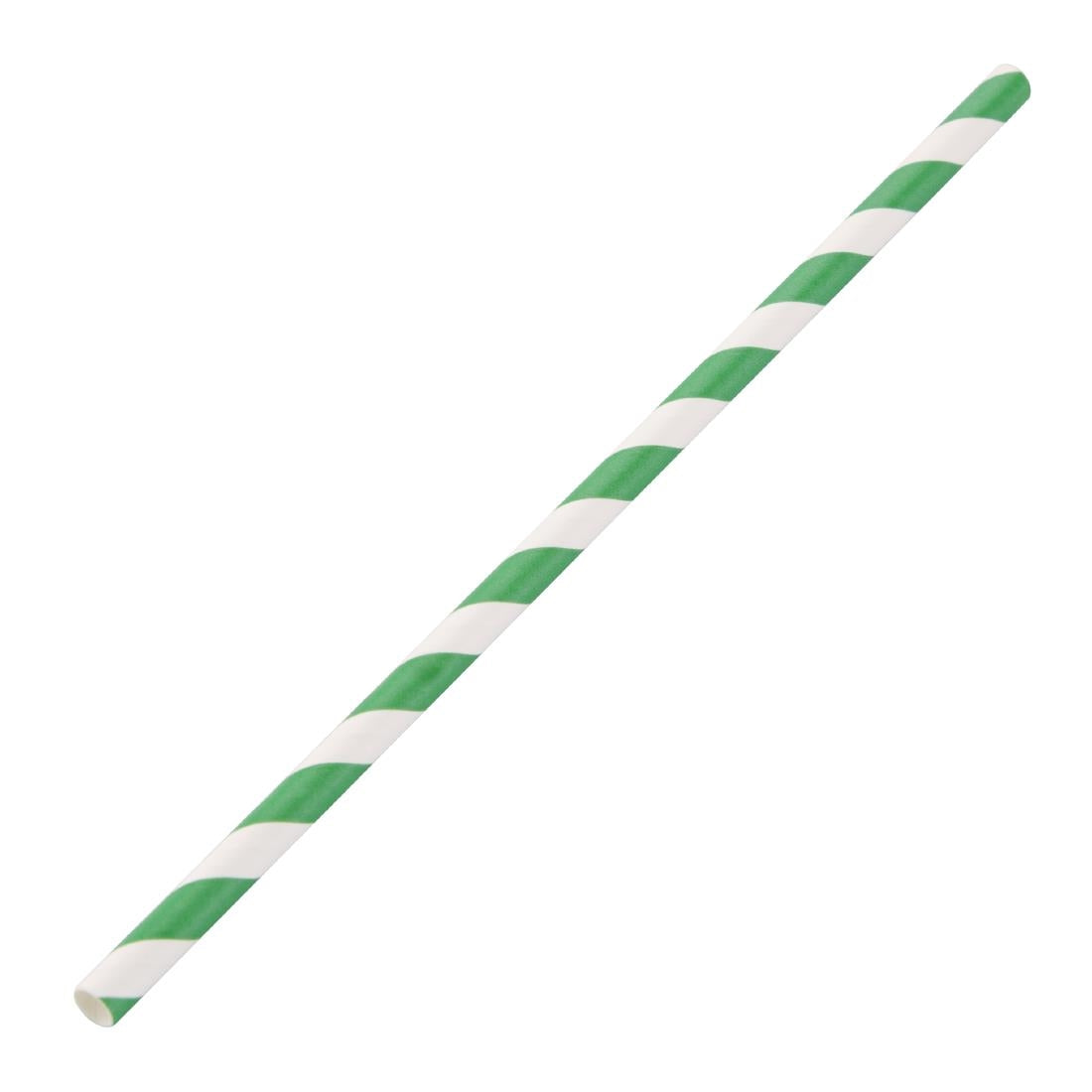 Fiesta Compostable Paper Straws Green Stripes (250 Pack)