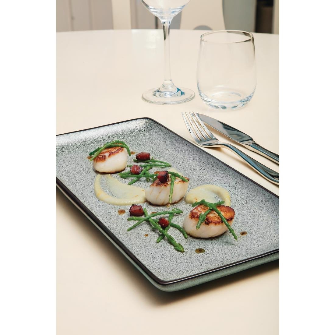 Olympia Mineral Rectangular Plates 335mm (4 pack)