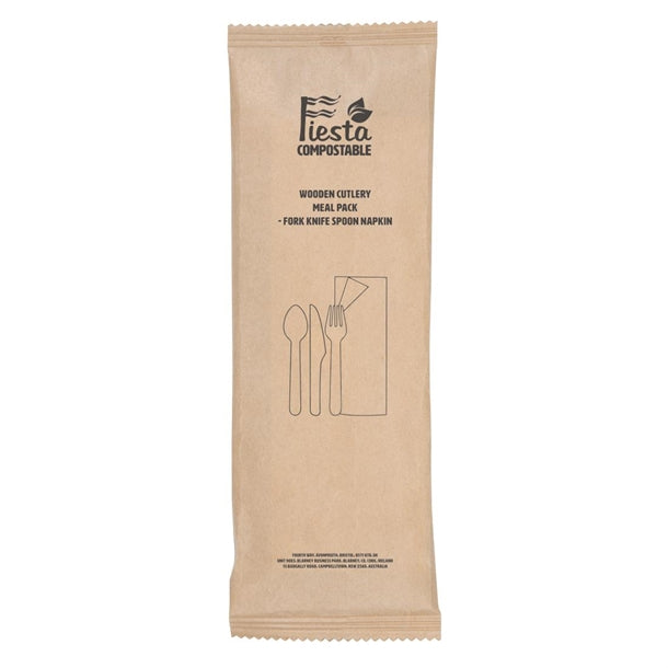 Fiesta Compostable Wooden Cutlery Meal Pack (250 pack)