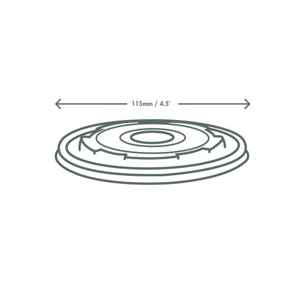 Technical drawing of a circular component with dimensions labeled