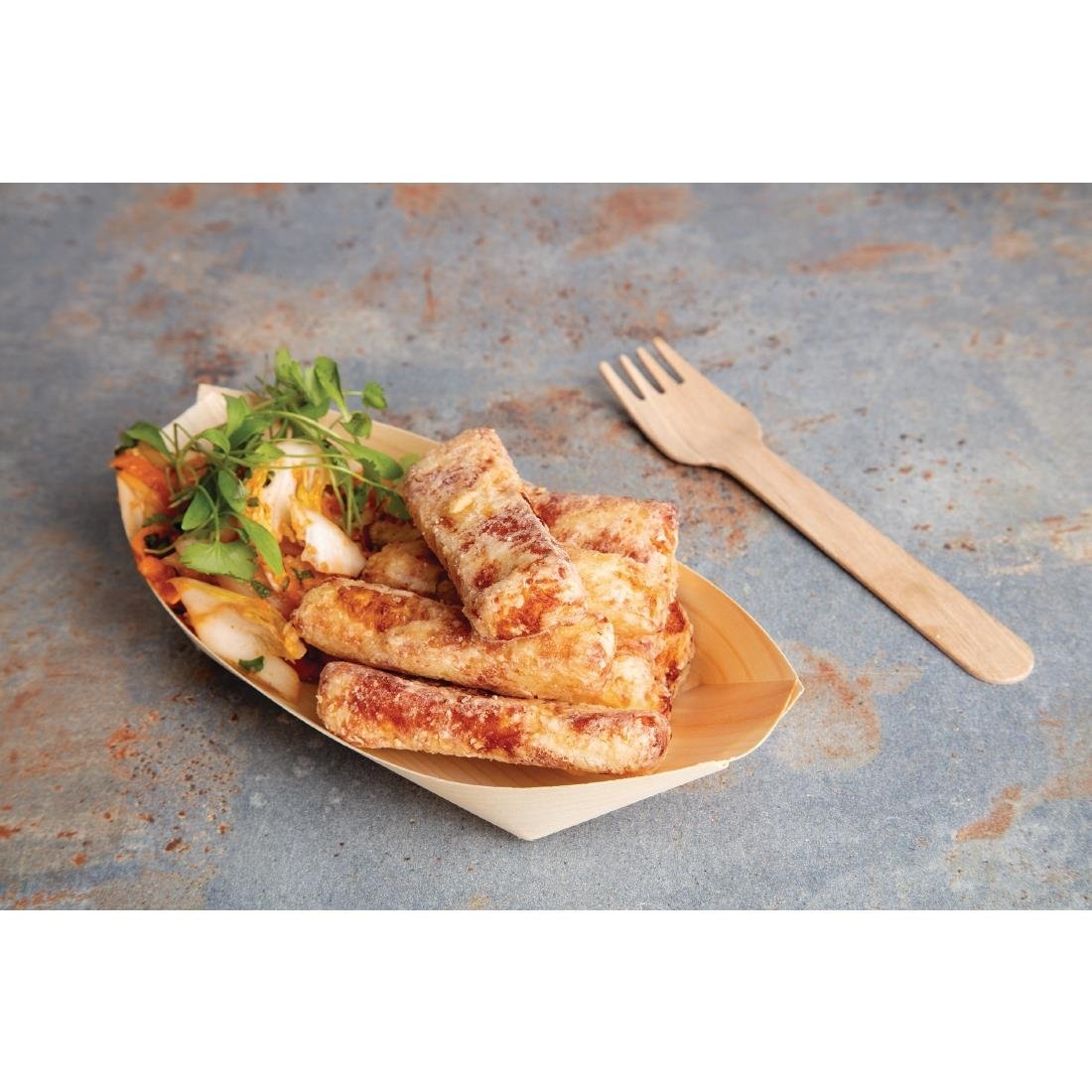 Fiesta Compostable Wooden Sushi Boats Medium 190mm (100 pack)