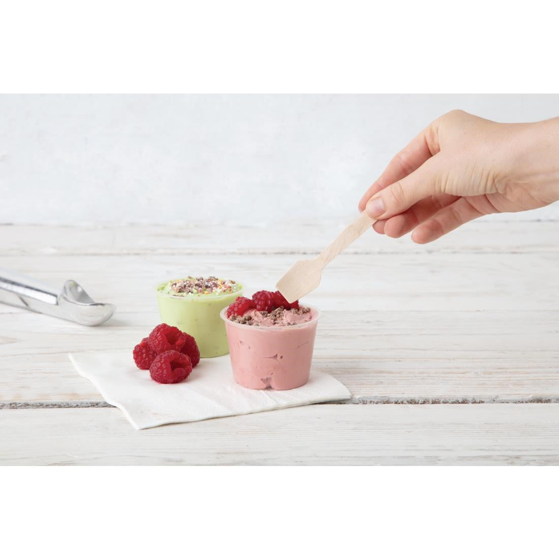 Fiesta Compostable Wooden Ice Cream Spoons (100 Pack)