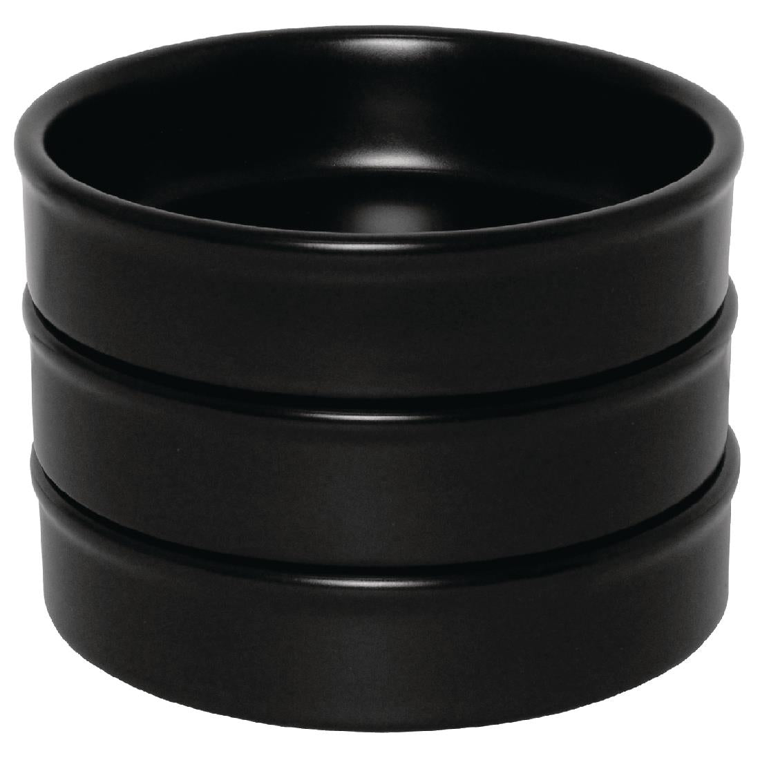 Olympia Mediterranean Stackable Dishes Black 102mm (6 Pack)