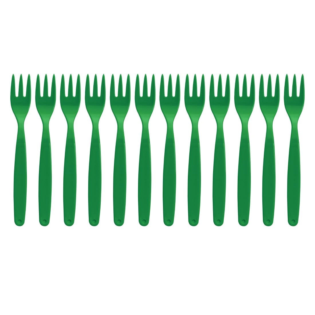 Olympia Kristallon Polypropylene Forks Green (12 pack)