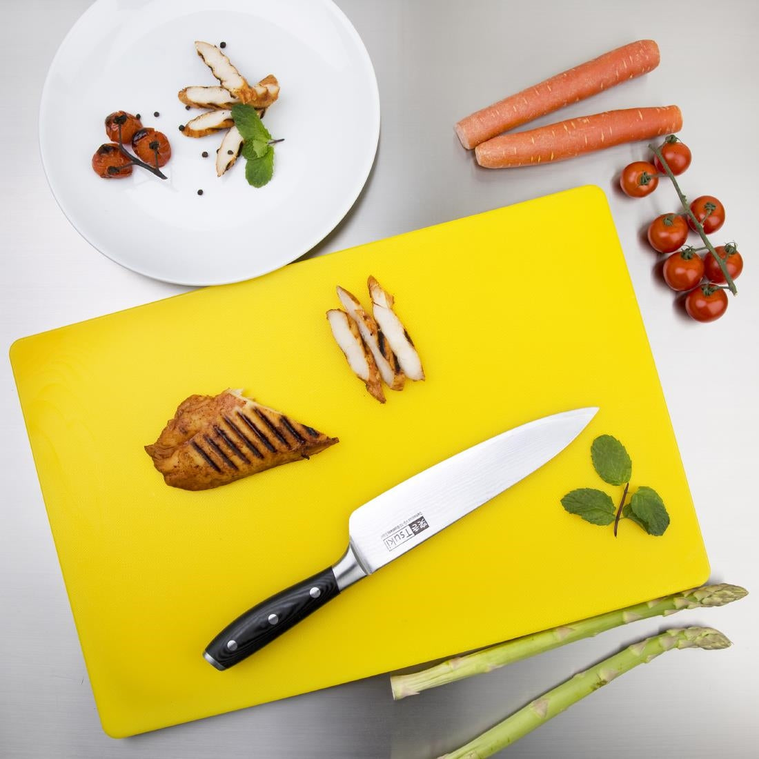 Hygiplas Thick Low Density Yellow Chopping Board 450x300x20mm
