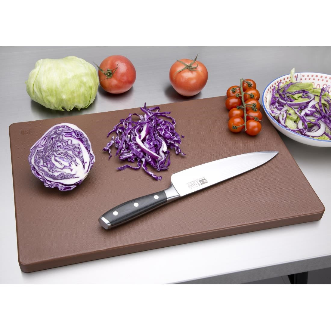 Hygiplas Thick Low Density Brown Chopping Board 450x300x20mm