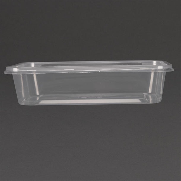 Fiesta Recyclable Plastic Microwavable Containers with Lid Small 500ml (250 Pack)