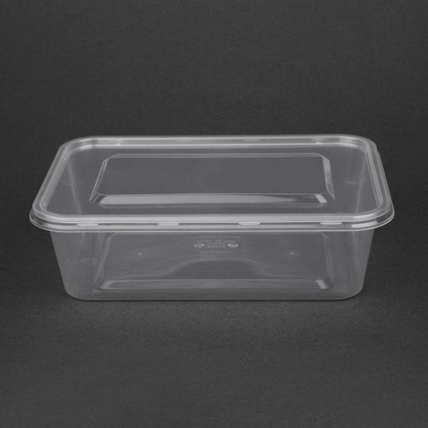 Fiesta Recyclable Plastic Microwavable Containers with Lid Medium 650ml (250 Pack)