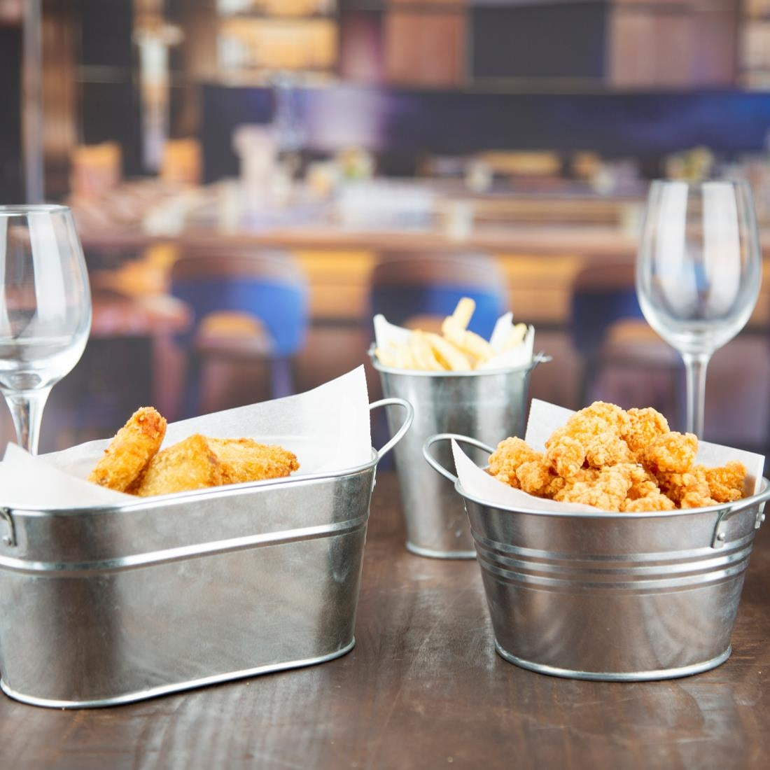 Olympia Mini Metal Food Bucket Shallow 150mm