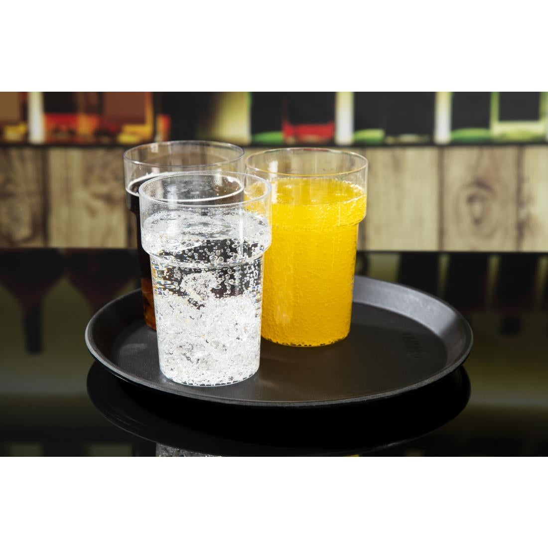 Cambro Camtread Fibreglass Round Non-Slip Tray Black 280mm